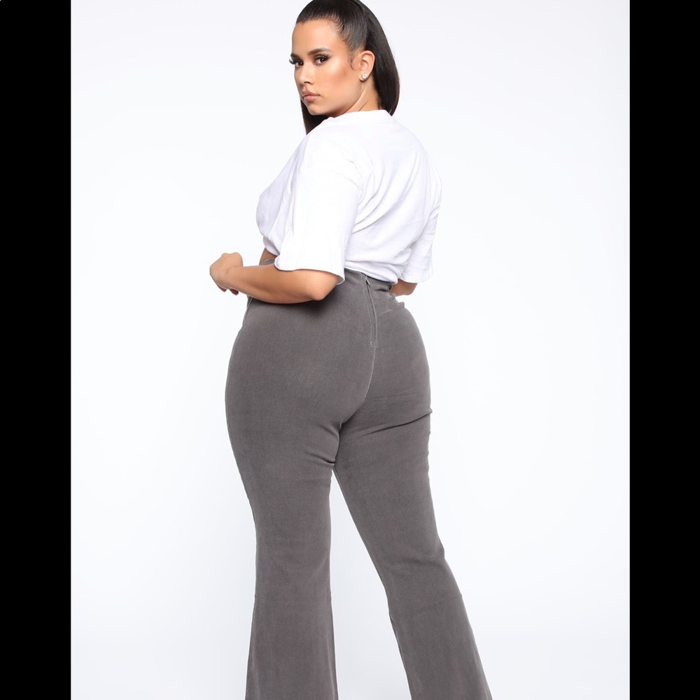 Grey flare jeans